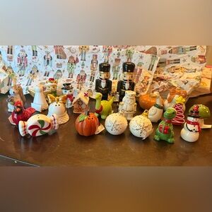 Lot of 22 holiday salt/pepper shakers